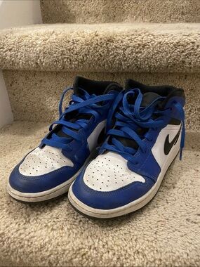Nike Kids Blue, White and Black High-Top Sneakers